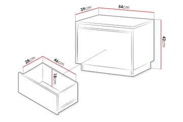 Bolstan Sängbord 54 cm - Vit - Möbler - Bord & matgrupp - Avlastningsbord & sidobord - Sängbord & nattduksbord