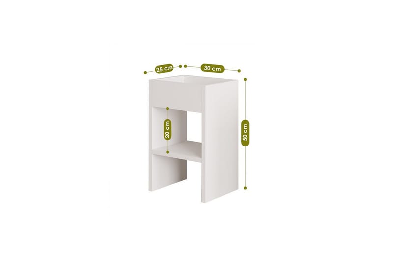 Brendale Sidobord 30 cm - Vit - Möbler - Bord & matgrupp - Avlastningsbord & sidobord - Lampbord & sidobord
