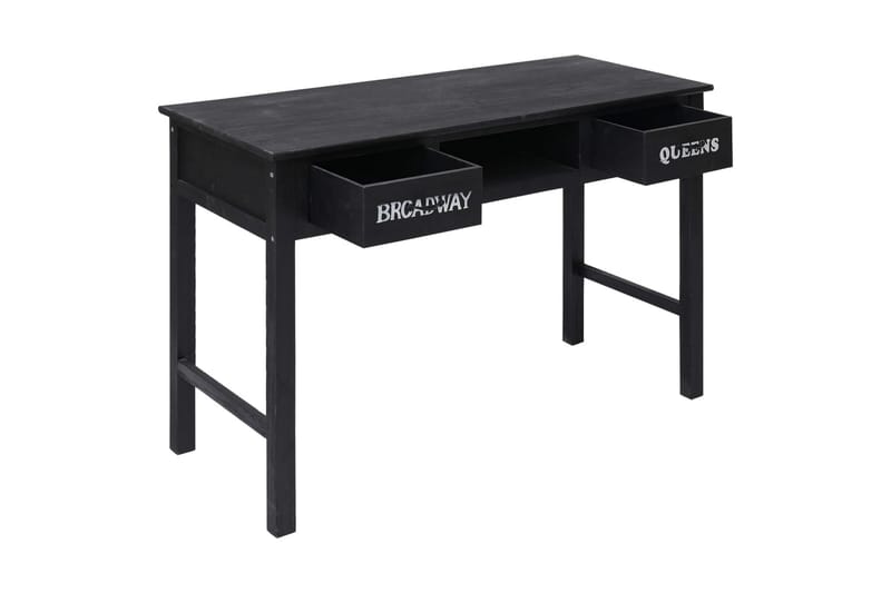 Avlastningsbord svart 110x45x76 cm trä - Svart - Lampbord & sidobord - Brickbord & småbord