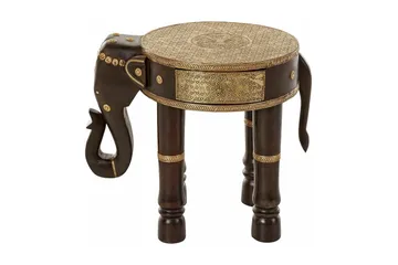 Bence Sidobord 40 cm Runt - Brun/Guld - Möbler - Bord & matgrupp - Avlastningsbord & sidobord - Brickbord & småbord