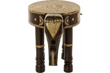 Bence Sidobord 40 cm Runt - Brun/Guld - Möbler - Bord & matgrupp - Avlastningsbord & sidobord - Brickbord & småbord