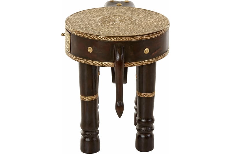 Bence Sidobord 40 cm Runt - Brun/Guld - Möbler - Bord & matgrupp - Avlastningsbord & sidobord - Brickbord & småbord