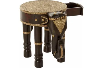 Bence Sidobord 40 cm Runt - Brun/Guld - Möbler - Bord & matgrupp - Avlastningsbord & sidobord - Brickbord & småbord