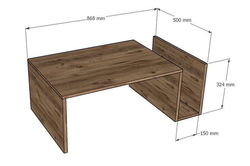 Brickbord Memenil 87 cm - Brun - Möbler - Bord & matgrupp - Avlastningsbord & sidobord - Brickbord & småbord