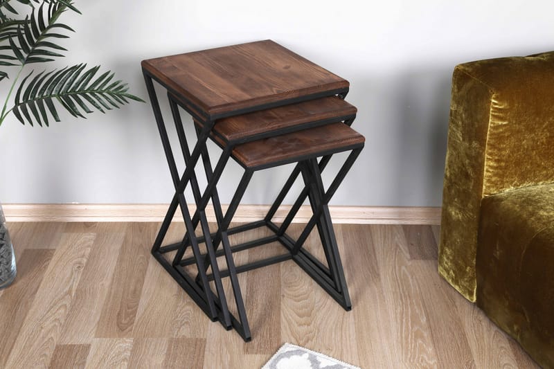 Brickbord Zigone 40 cm - Mörkbrun/Svart - Möbler - Bord & matgrupp - Avlastningsbord & sidobord - Brickbord & småbord