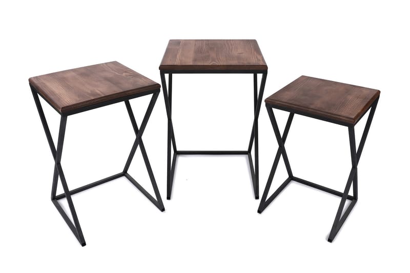 Brickbord Zigone 40 cm - Mörkbrun/Svart - Möbler - Bord & matgrupp - Avlastningsbord & sidobord - Brickbord & småbord