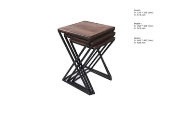 Brickbord Zigone 40 cm - Mörkbrun/Svart - Möbler - Bord & matgrupp - Avlastningsbord & sidobord - Brickbord & småbord