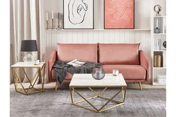 Charmlee Sidobord 50 cm - Vit/Guld - Möbler - Bord & matgrupp - Avlastningsbord & sidobord - Brickbord & småbord