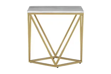 Charmlee Sidobord 50 cm - Vit/Guld - Möbler - Bord & matgrupp - Avlastningsbord & sidobord - Brickbord & småbord