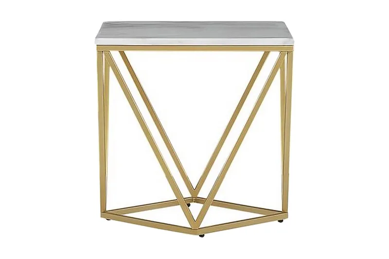 Charmlee Sidobord 50 cm - Vit/Guld - Möbler - Bord & matgrupp - Avlastningsbord & sidobord - Brickbord & småbord