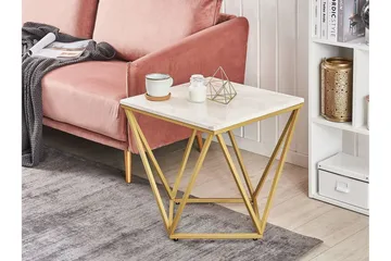 Charmlee Sidobord 50 cm - Vit/Guld - Möbler - Bord & matgrupp - Avlastningsbord & sidobord - Brickbord & småbord