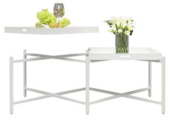 Coco Brickbord 121 cm Vit - CosmoLiving - Möbler - Bord & matgrupp - Avlastningsbord & sidobord - Brickbord & småbord