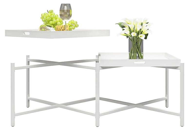 Coco Brickbord 121 cm Vit - Möbler - Bord & matgrupp - Avlastningsbord & sidobord - Brickbord & småbord