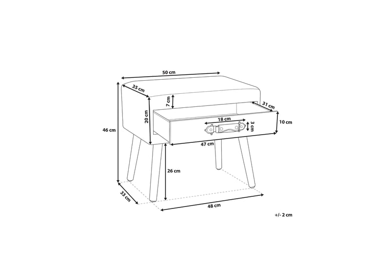 Eurostar Sidobord 50 cm - Beige - Möbler - Bord & matgrupp - Avlastningsbord & sidobord - Brickbord & småbord