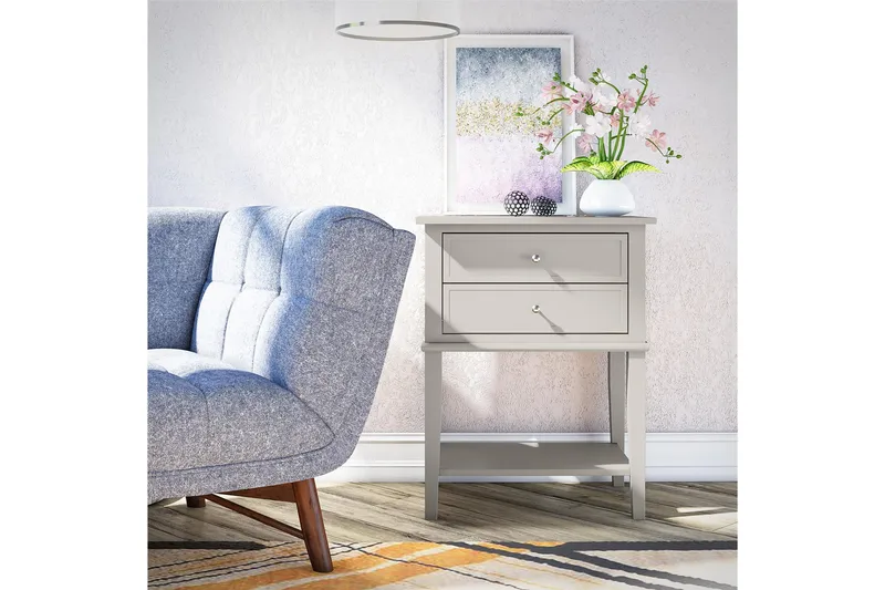 Franklin Sidobord 56x39 cm Beige - Queer Eye - Möbler - Bord & matgrupp - Avlastningsbord & sidobord - Brickbord & småbord