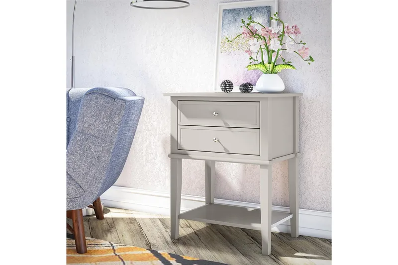 Franklin Sidobord 56x39 cm Beige - Queer Eye - Möbler - Bord & matgrupp - Avlastningsbord & sidobord - Brickbord & småbord