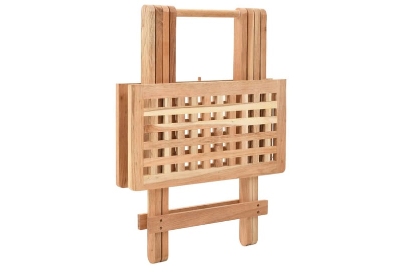 Hopfällbart sidobord i massiv valnötsträ 50x50x49 cm - Beige - Lampbord & sidobord - Brickbord & småbord