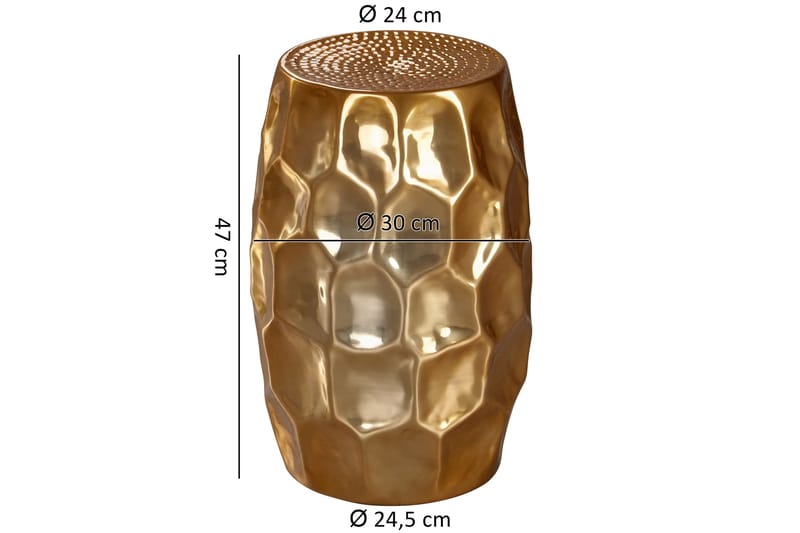 Lueken Sidobord 30 cm - Guld - Möbler - Bord & matgrupp - Avlastningsbord & sidobord - Brickbord & småbord
