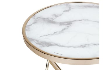 Meerah Sidobord Marmoreffekt - Vit - Möbler - Bord & matgrupp - Avlastningsbord & sidobord - Brickbord & småbord