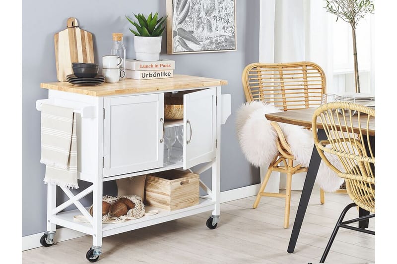 Melesse Serveringsvagn 102 cm - Vit - Möbler - Bord & matgrupp - Avlastningsbord & sidobord - Brickbord & småbord
