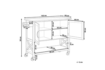 Melesse Serveringsvagn 102 cm - Vit - Möbler - Bord & matgrupp - Avlastningsbord & sidobord - Brickbord & småbord