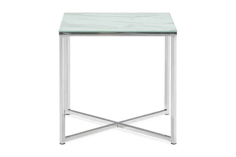 Nelly Sidobord 45 cm - Vit/Krom - Möbler - Bord & matgrupp - Avlastningsbord & sidobord - Brickbord & småbord