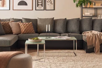 Nelly Sidobord 45 cm - Vit/Krom - Möbler - Bord & matgrupp - Avlastningsbord & sidobord - Brickbord & småbord