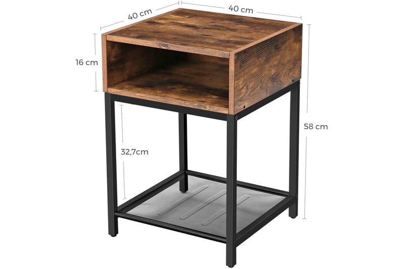 Sängbord Diminic - Brun - Möbler - Bord & matgrupp - Avlastningsbord & sidobord - Brickbord & småbord