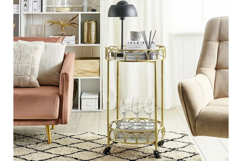 Shafter Serveringsvagn 48 cm - Guld - Möbler - Bord & matgrupp - Avlastningsbord & sidobord - Brickbord & småbord