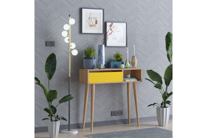Sidobord 100 cm - Guld/Natur/Gul - Möbler - Bord & matgrupp - Avlastningsbord & sidobord - Brickbord & småbord