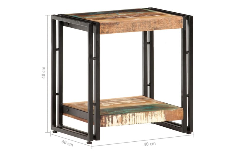 Sidobord 40x30x40 cm massivt återvunnet trä - Flerfärgad - Lampbord & sidobord - Brickbord & småbord