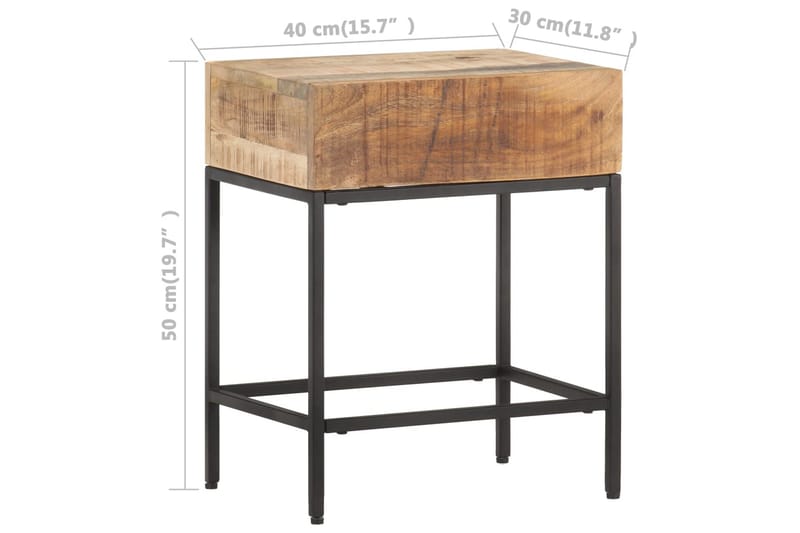 Sidobord 40x30x50 cm massivt grovt mangoträ - Brun - Lampbord & sidobord - Brickbord & småbord