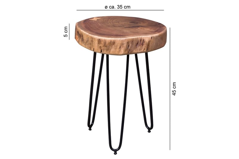 Sidobord Chapelburn 35 cm - Trä|natur - Möbler - Bord & matgrupp - Avlastningsbord & sidobord - Brickbord & småbord