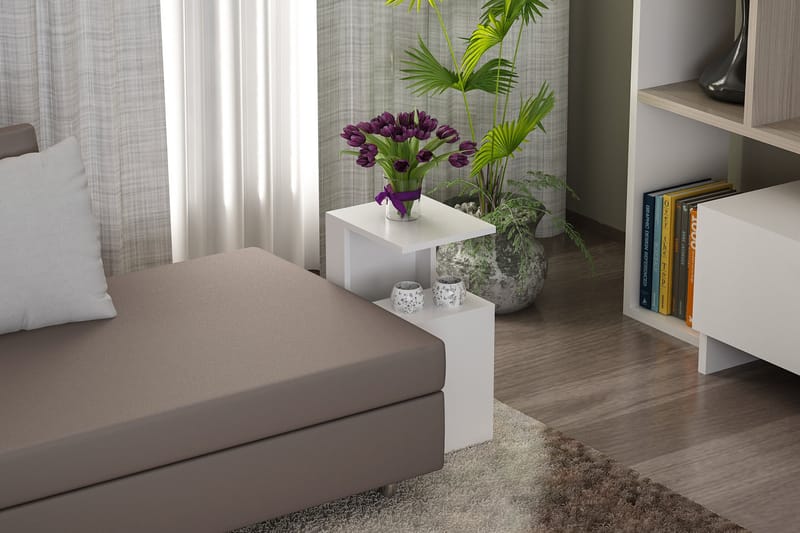 Sidobord Clora Modern - Vit - Möbler - Bord & matgrupp - Avlastningsbord & sidobord - Brickbord & småbord