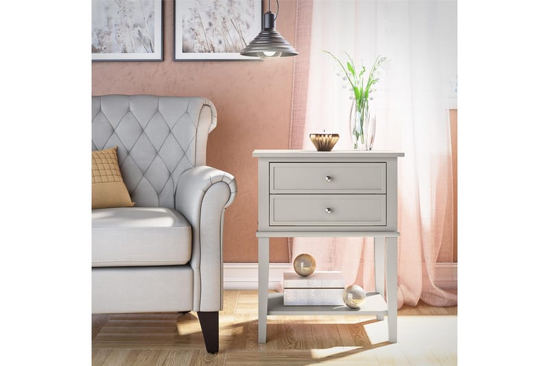 Sidobord Franklin 56x39 cm Beige - Queer Eye - Möbler - Bord & matgrupp - Avlastningsbord & sidobord - Brickbord & småbord