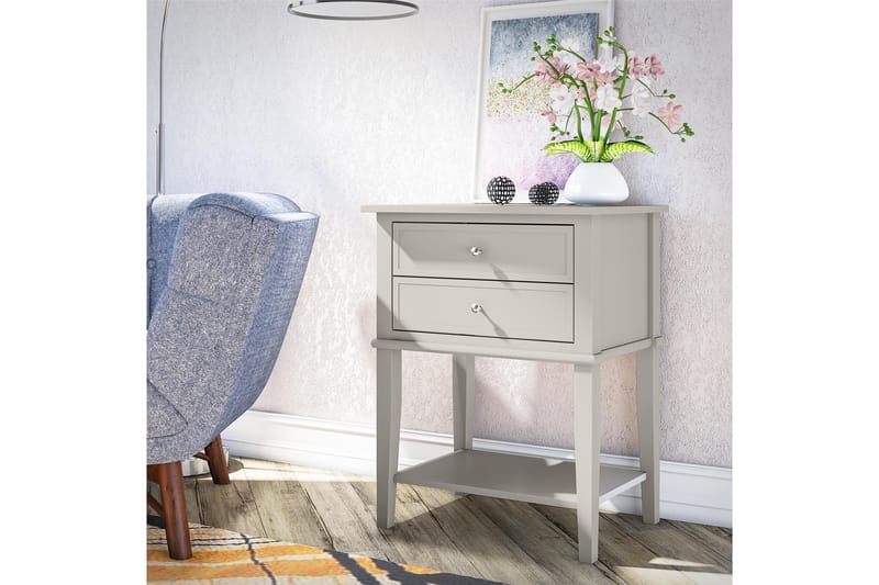 Sidobord Franklin 56x39 cm Beige - Queer Eye - Möbler - Bord & matgrupp - Avlastningsbord & sidobord - Brickbord & småbord
