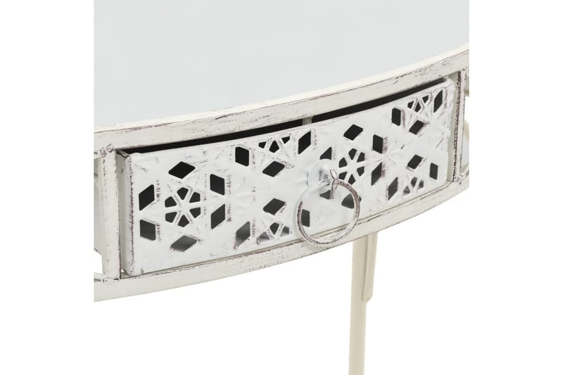 Sidobord fransk stil metall 82x39x76 cm vit - Vit - Lampbord & sidobord - Brickbord & småbord