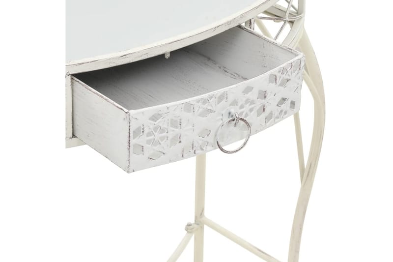 Sidobord fransk stil metall 82x39x76 cm vit - Vit - Lampbord & sidobord - Brickbord & småbord