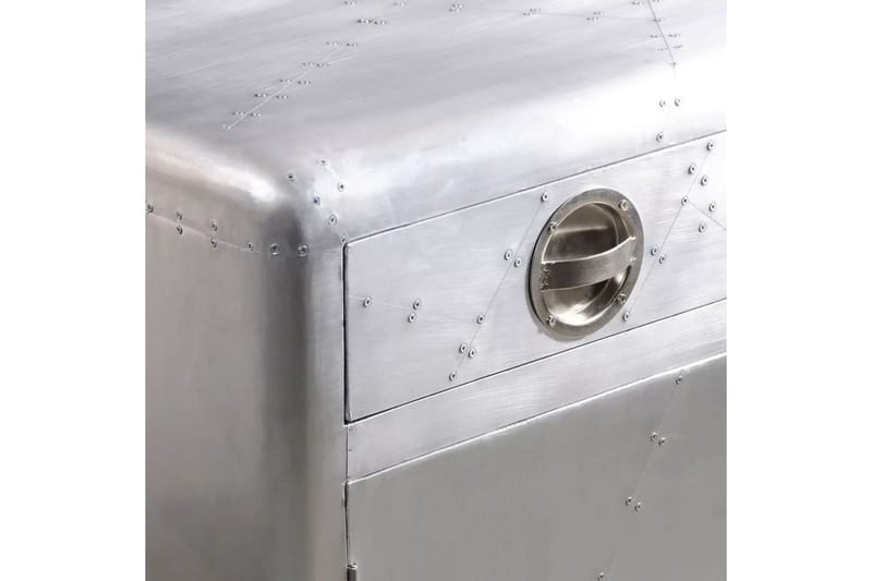 Sidobord i aluminium Aviator med 3 lådor - Silver - Lampbord & sidobord - Brickbord & småbord