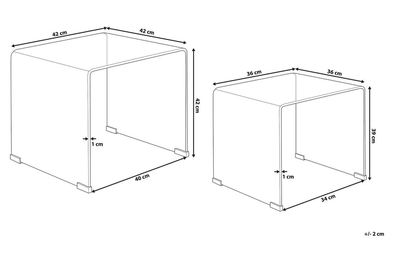Sidobord Jaedon 2-Pack - Transparent - Möbler - Bord & matgrupp - Avlastningsbord & sidobord - Brickbord & småbord