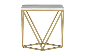 Sidobord Losleones 50 cm - Vit/Guld - Möbler - Bord & matgrupp - Avlastningsbord & sidobord - Brickbord & småbord
