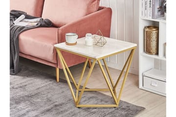 Sidobord Losleones 50 cm - Vit/Guld - Möbler - Bord & matgrupp - Avlastningsbord & sidobord - Brickbord & småbord