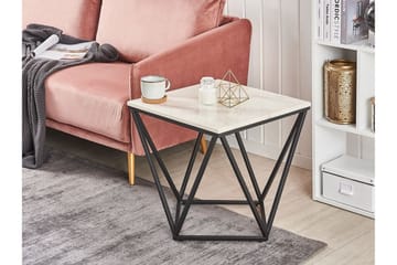 Sidobord Losleones 50 cm - Vit/Svart - Möbler - Bord & matgrupp - Avlastningsbord & sidobord - Brickbord & småbord