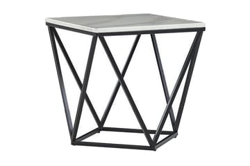 Sidobord Losleones 50 cm - Vit/Svart - Möbler - Bord & matgrupp - Avlastningsbord & sidobord - Brickbord & småbord