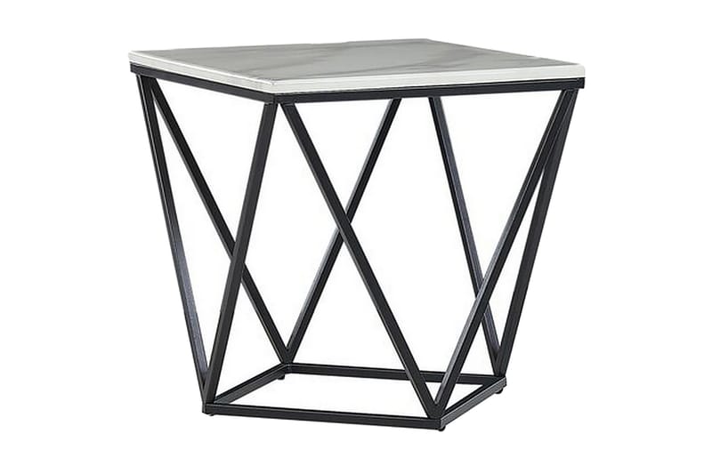 Sidobord Losleones 50 cm, Vit/Svart