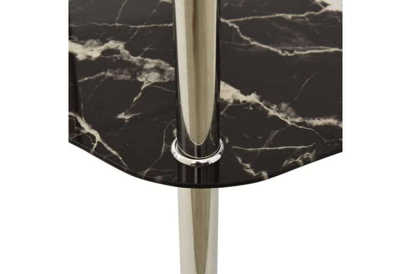 Sidobord med 2 hyllor transparent/svart 38x38x50 cm härdat g - Grå - Lampbord & sidobord - Brickbord & småbord