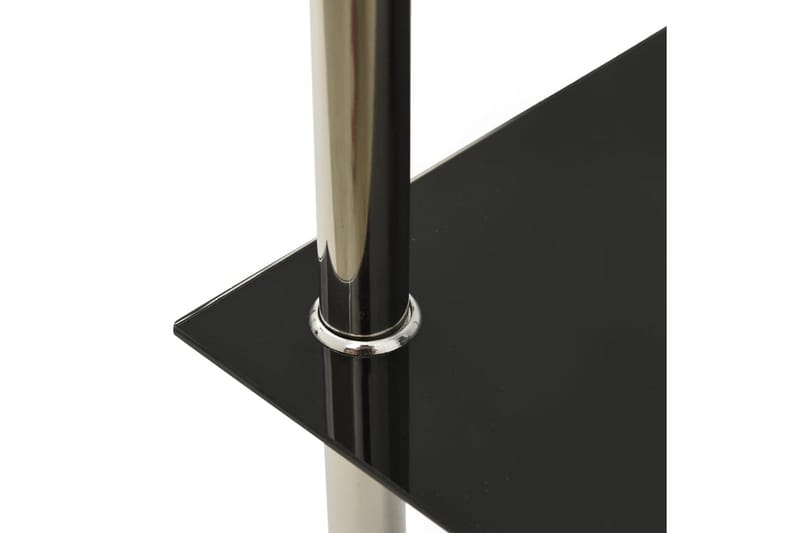 Sidobord med 2 hyllor transparent/svart 38x38x50 cm härdat g - Orange - Lampbord & sidobord - Brickbord & småbord