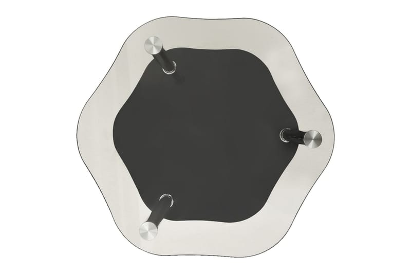 Sidobord med 2 hyllor transparent/svart 38x38x50 cm härdat g - Vit - Lampbord & sidobord - Brickbord & småbord