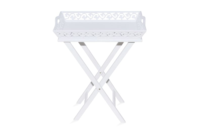 Sidobord med bricka vit - Vit - Brickbord & småbord - Lampbord & sidobord