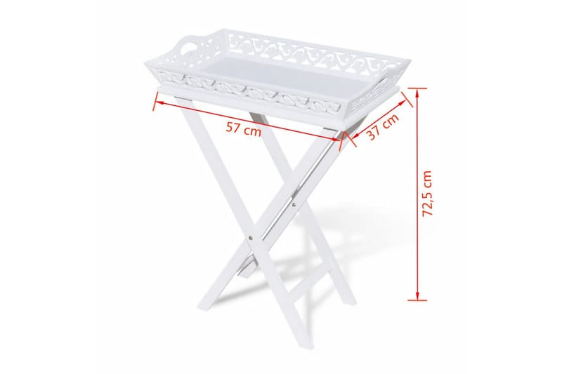 Sidobord med bricka vit - Vit - Lampbord & sidobord - Brickbord & småbord